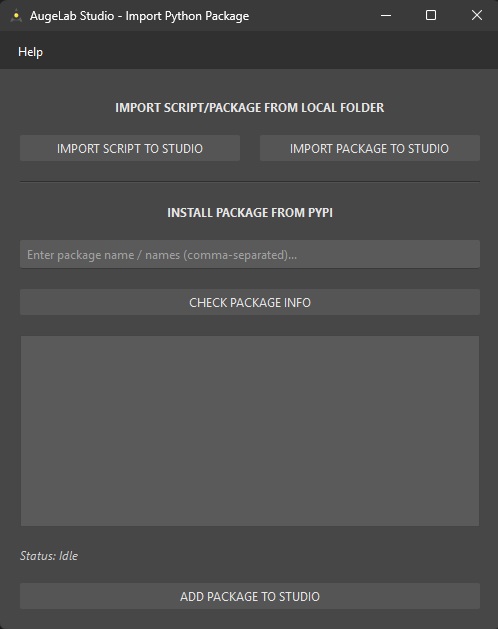 Import Package Window