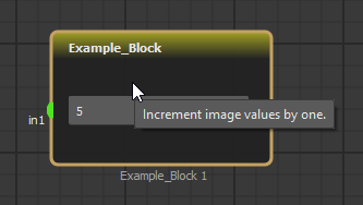 Tooltip shown on custom block